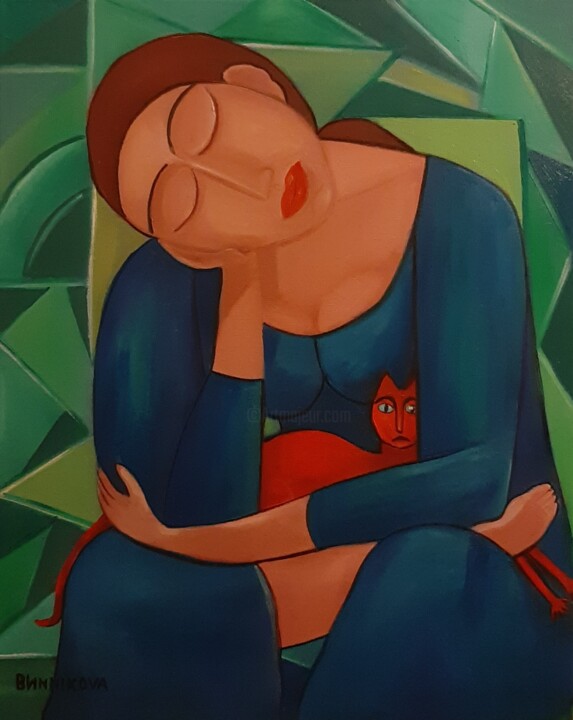 Anfitriã esta cansada 绘画, 19.7x15.8 in