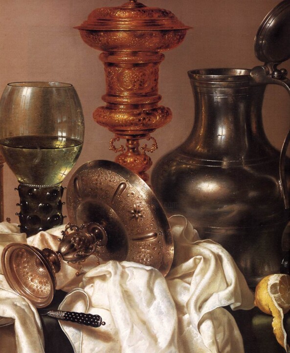 Malarstwo zatytułowany „Nature morte avec u…” autorstwa Willem Claesz. Heda, Oryginalna praca, Olej