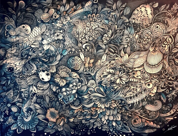 La nature en Monochrome 数字艺术, 35.4x47.2 in