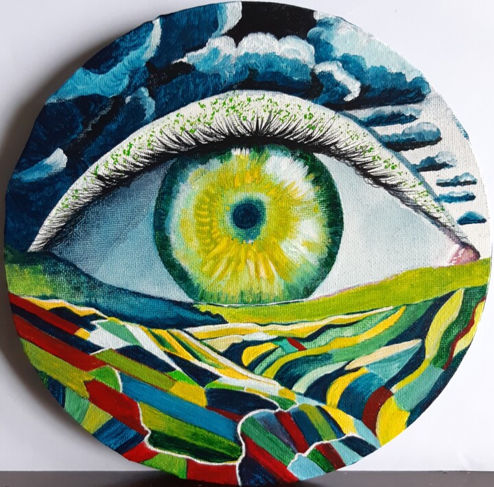 Le regard, langage universel 绘画, 7.9x7.9 in