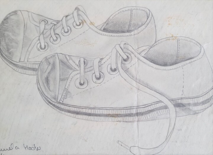 Turnschuhe 绘画, 5.1x7.1 in