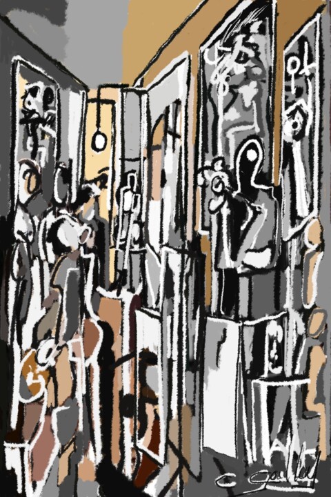 Le peintre du cœur 绘画, 63x47.2 in