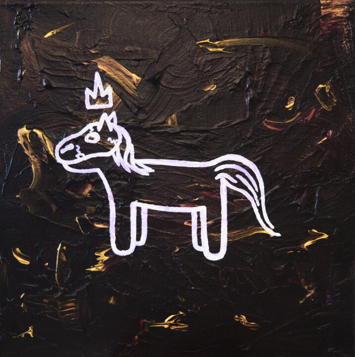 Horse of Death 绘画, 11.8x11.8 in