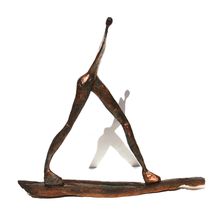 Marcheur, sculpture dynamique sur bois flotté 雕塑, 15.8x14.6 in