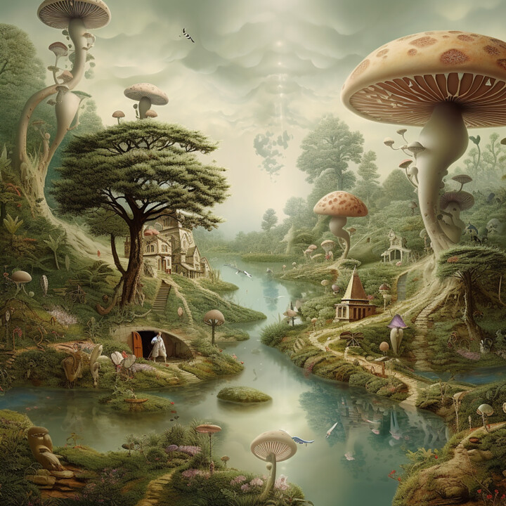Le pays aux champignons 数字艺术