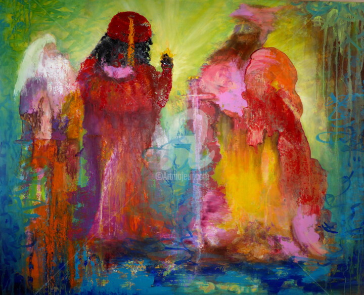 Les rois mages et la quête de la sagesse 绘画, 31.5x39.4 in