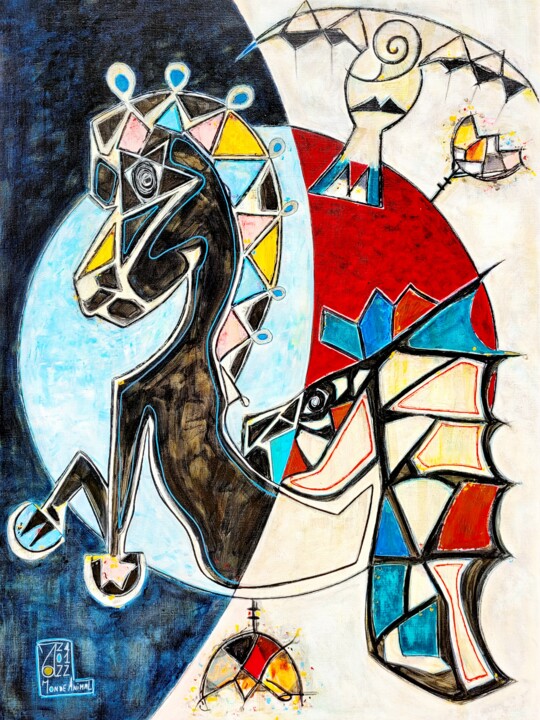 MONDE ANIMAL 绘画, 39.4x28.7 in