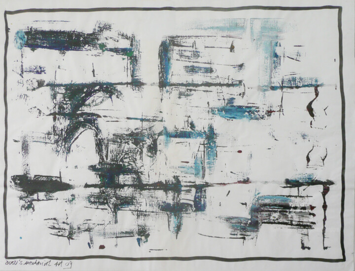 Abstrait graphique melancolie. 图画, 16.5x23.4 in