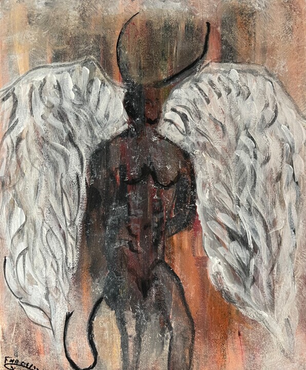 El diablo blanco 绘画, 11.4x8.3 in
