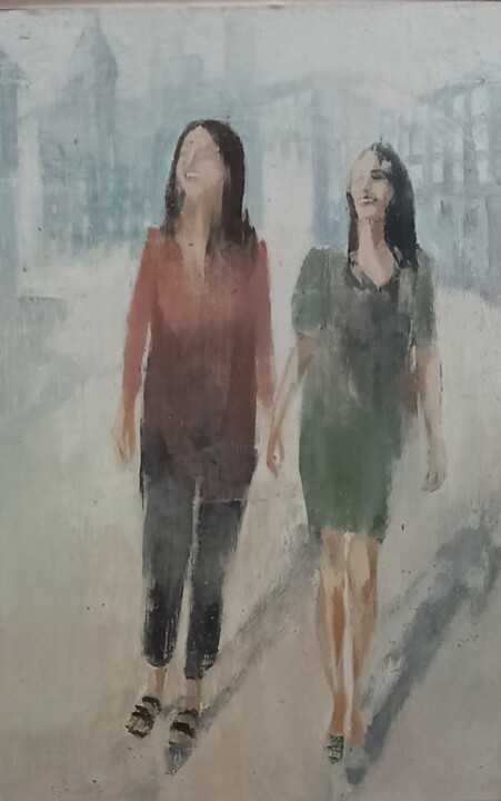 Painting titled "Serie “ Fuggire fug…" by Claudio Marciano, Original Artwork, Oil
