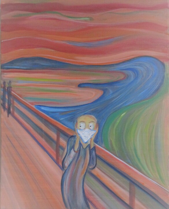 Paranoid pandemic 绘画, 20x16 in