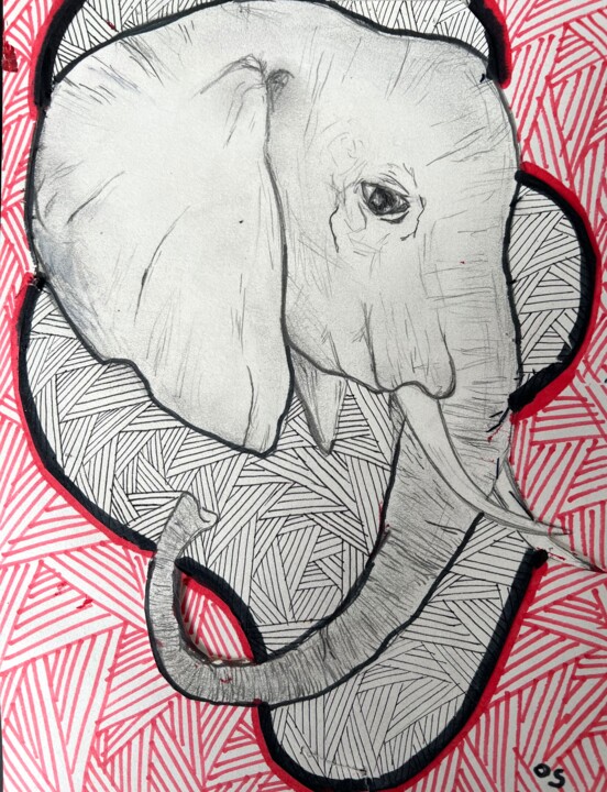 Red Tembo 图画, 13.8x9.8 in