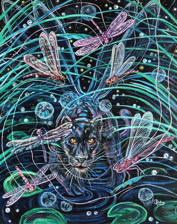 If the sky could dream, it would dream of dragons 绘画, 19.7x15.8 in