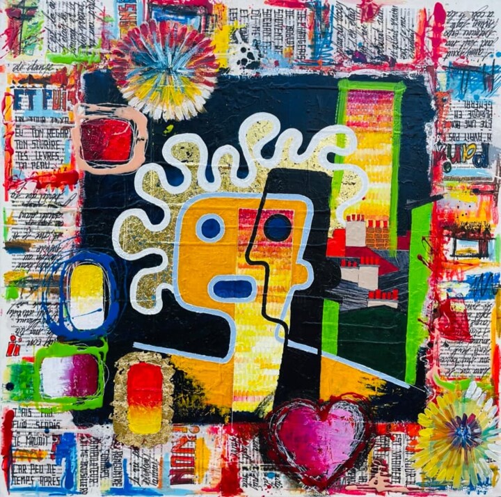 L AMOUREUX 绘画, 39.4x39.4 in