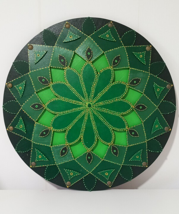 Design intitulée "Mandala efeito 3D" par Estevão Páixão, Œuvre d'art originale, Art de la table