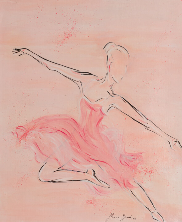 La danseuse rose 绘画, 18.1x15 in