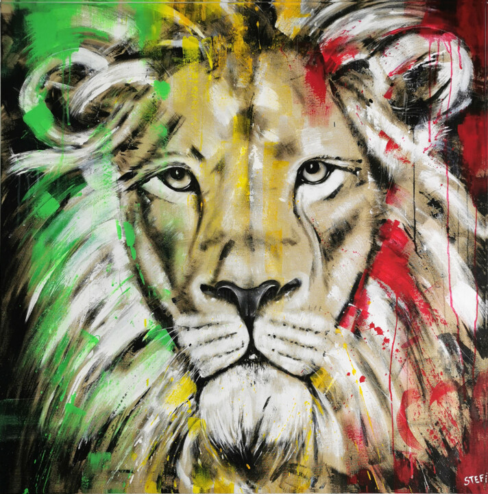 LION #20 - SERIES BIG CAT 绘画, 39.4x39.4 in