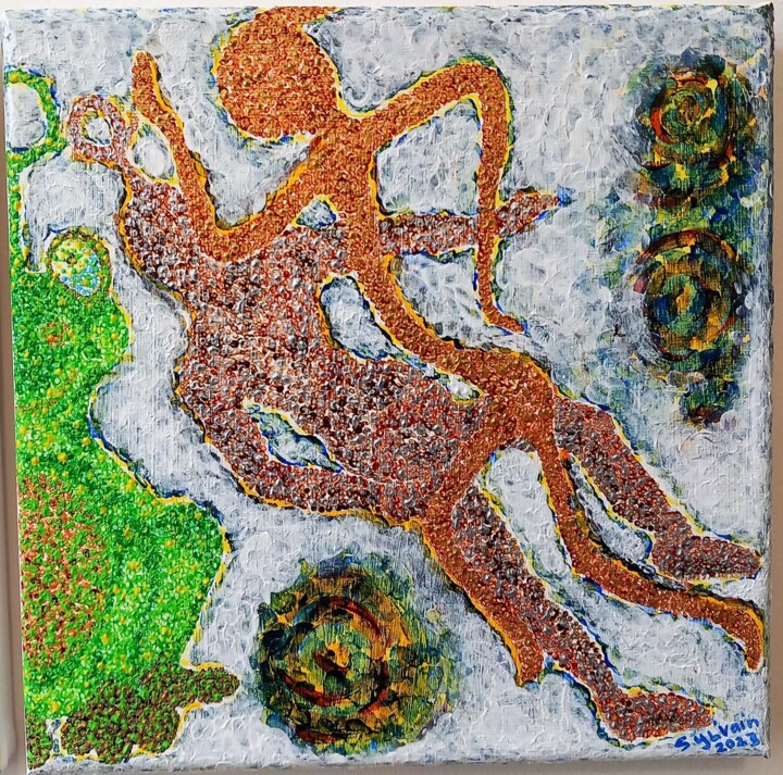 N°18) Rencontres du 3éme type /« diptyque » i 绘画, 7.9x7.9 in