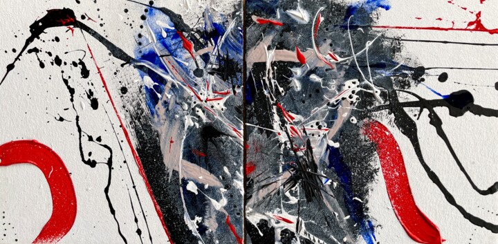 Abstract painting Striking force Modern art Contemporary art 绘画, 5.9x11.8 in