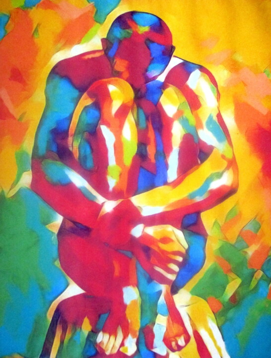 "Colorful Silence" 绘画, 22.4x16.5 in