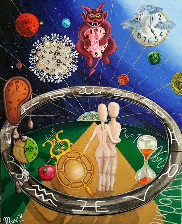 L'Espace & le Temps 绘画, 31.9x25.6 in