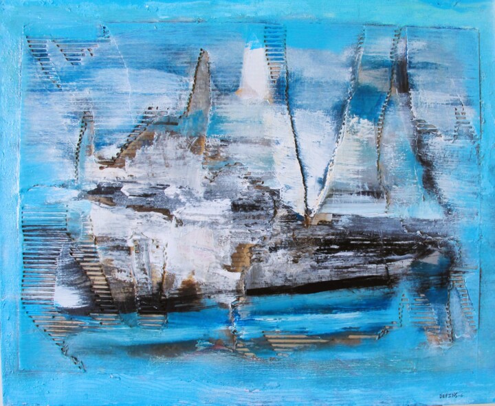 Bateau sur l'eau 绘画, 23.6x28.7 in