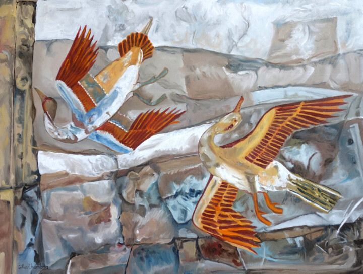 Les oiseaux d'Hatchepsout 绘画, 18.1x24 in