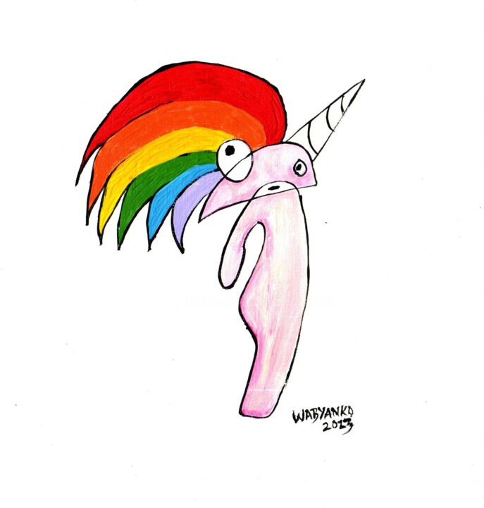 Tiny Rainbow Hairstyle 绘画, 7.9x7.9 in