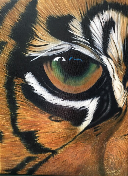 Tijger oog 绘画, 15.8x11.8 in