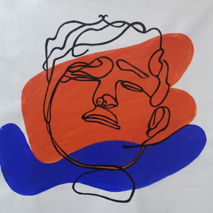 Face 012D 绘画, 27.6x27.6 in