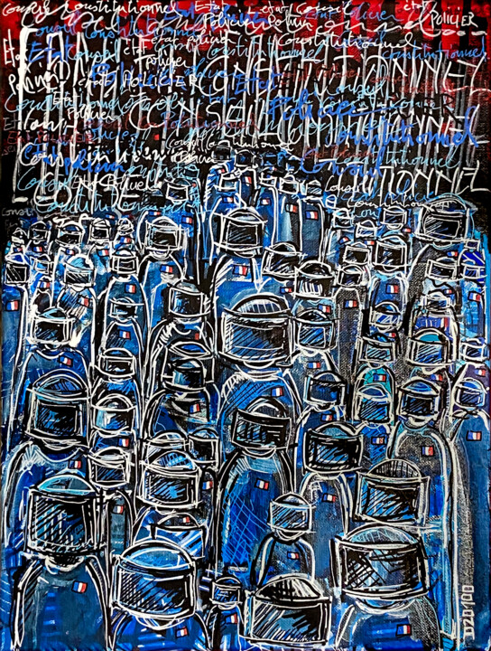 État Policier #1 绘画, 15.8x11.8 in