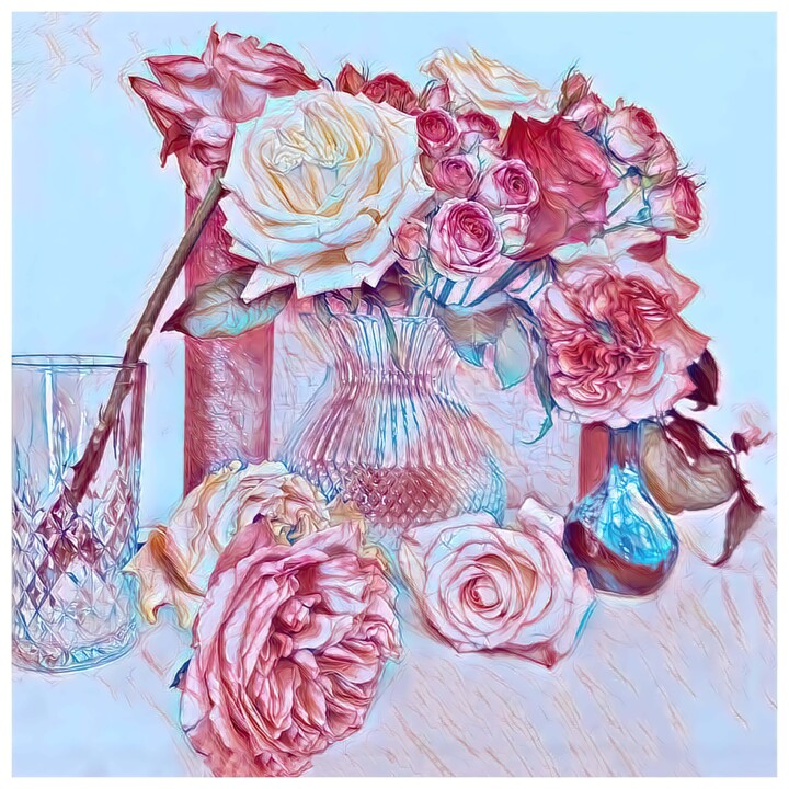 Digital Arts titled "Rosa #4553" by Alexandre Kurcek (Sandro), Original Artwork, Manipulated Photography