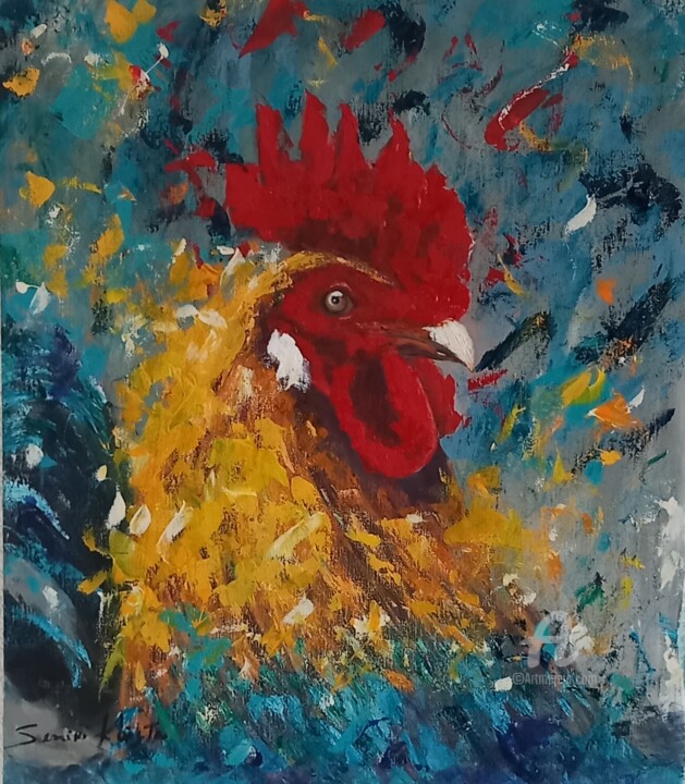 Painting titled "galo" by Semini Kwsta, Original Artwork, Acrylic