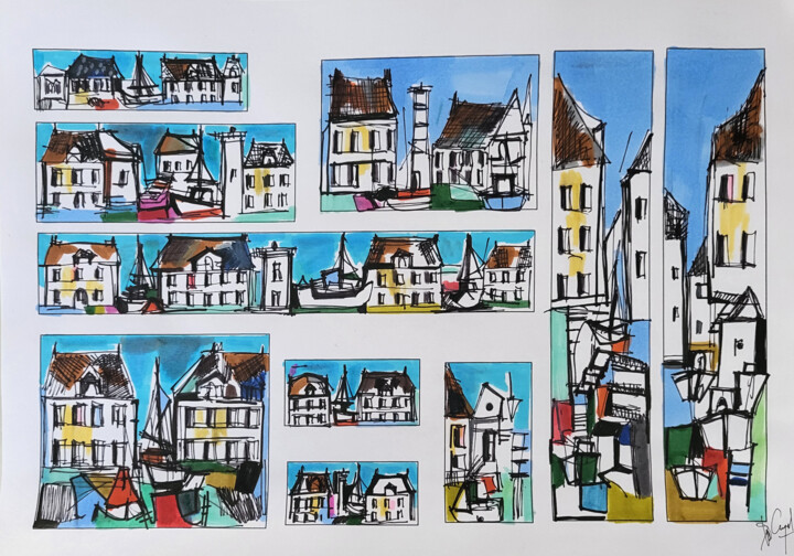 Mon cahier d'océan XI - Feutre sur papier A4 绘画