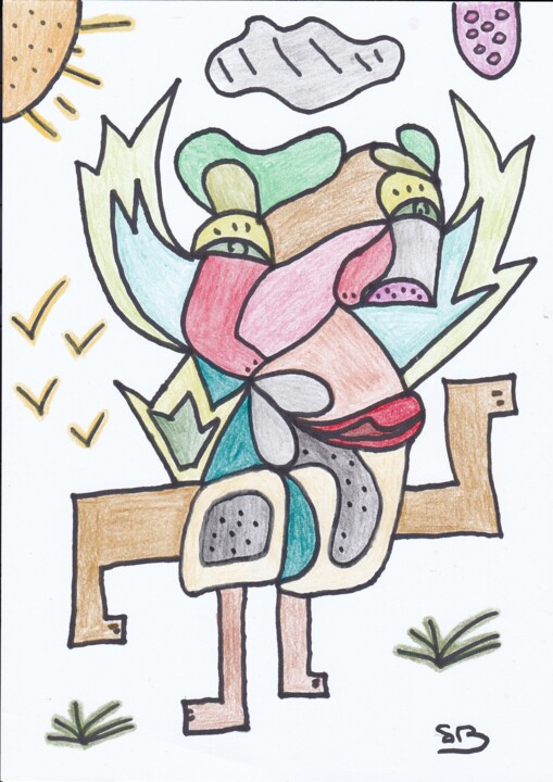 Painting titled "Ange multicore" by Balavoine Sophie, Original Artwork, Pastel