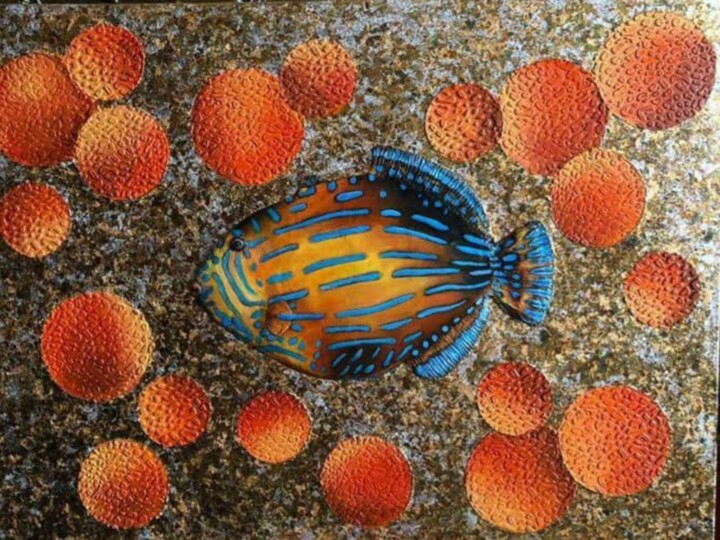 Картина под названием "Fish" - Larisa Ruy, Подлинное произведение искусства, Акрил