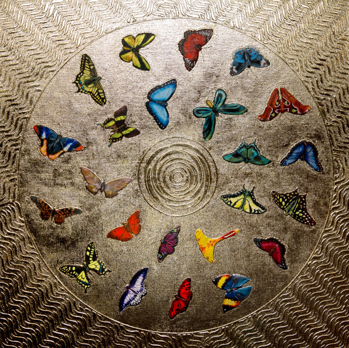 Parade of butterflies 绘画, 35.4x35.4 in