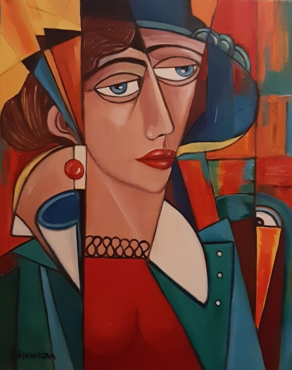 Femme mystérieuse 绘画, 19.7x15.8 in