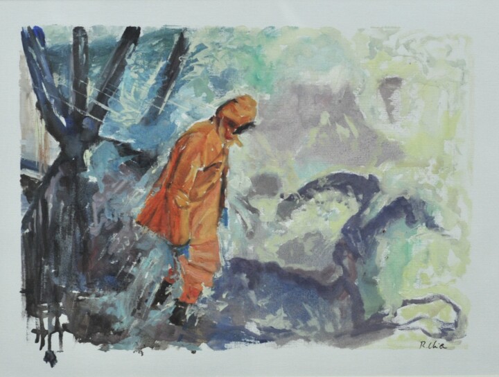 Cuando la mar te atrapa 绘画, 11.8x15.8 in