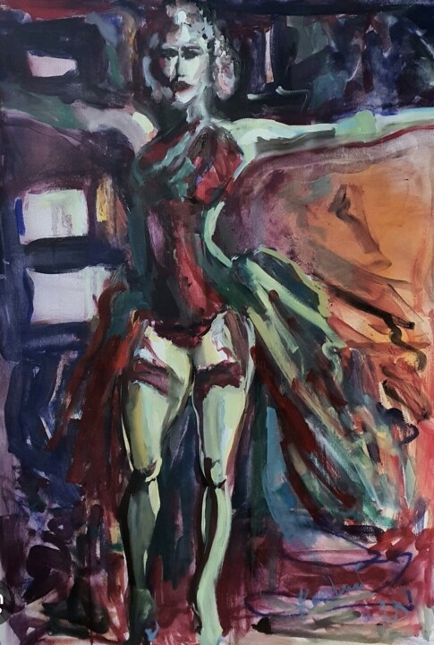 Nue cabaret 绘画, 42.5x25.6 in