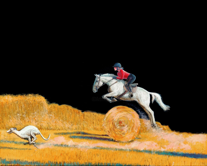 Painting titled "WYŚCIG" by Arkadiusz Pluta, Original Artwork, Acrylic