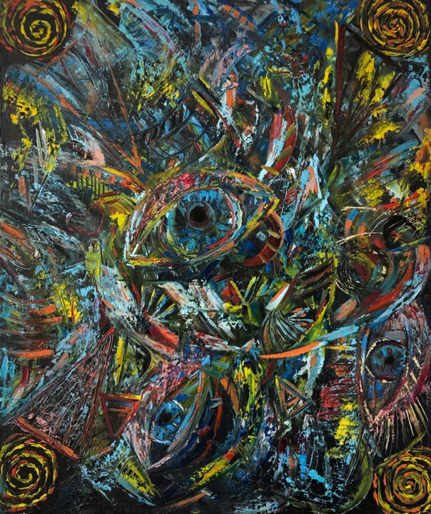 Painting titled "Projections" by O. Bar, Original Artwork, Oil