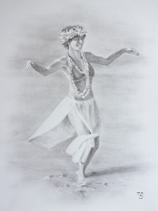 Danse avec le vent 图画, 12.6x9.5 in