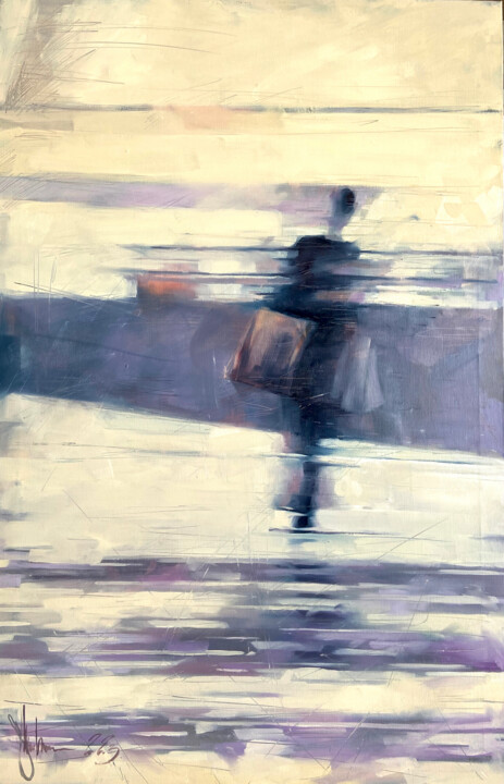 Painting titled "Return to Orbit." by Igor Shulman, Original Artwork, Oil Mounted on Wood Stretcher frame