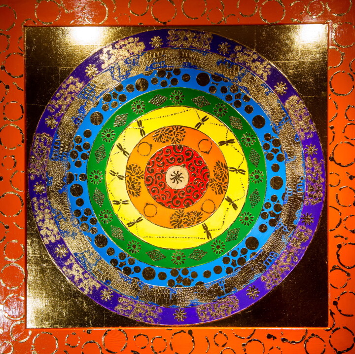 Mandala paint 绘画, 35.4x35.4 in