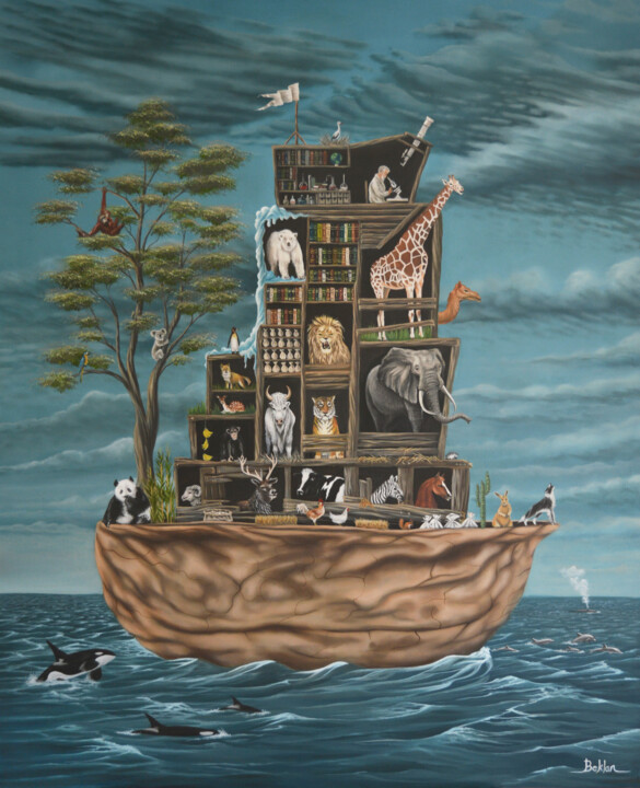 NUH'UN GEMİSİ 绘画, 43.3x31.5 in
