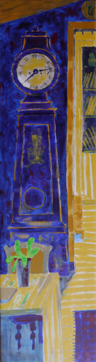 Blue clock 绘画, 59.1x15.8 in