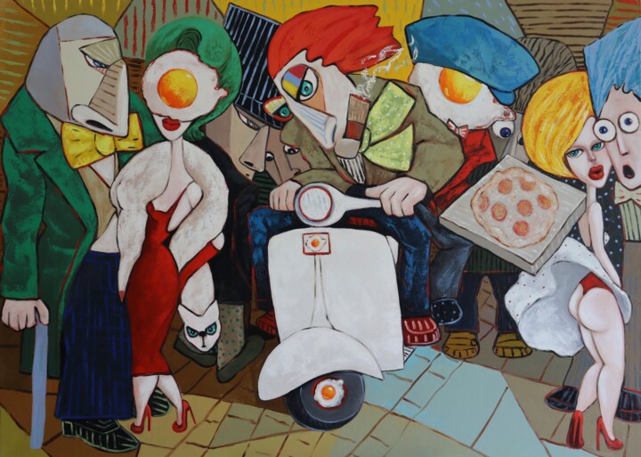 Pizza express 绘画, 51.2x70.9 in