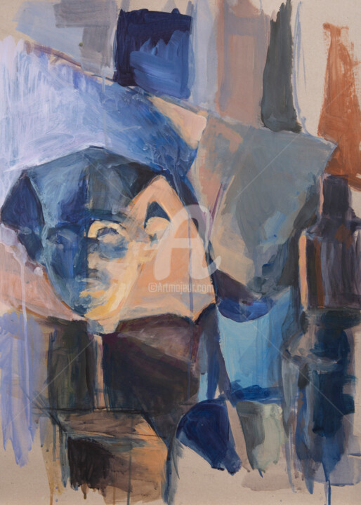 Painting titled "Abu Simbel" by Ioannis Filippopoulos, Original Artwork, Acrylic