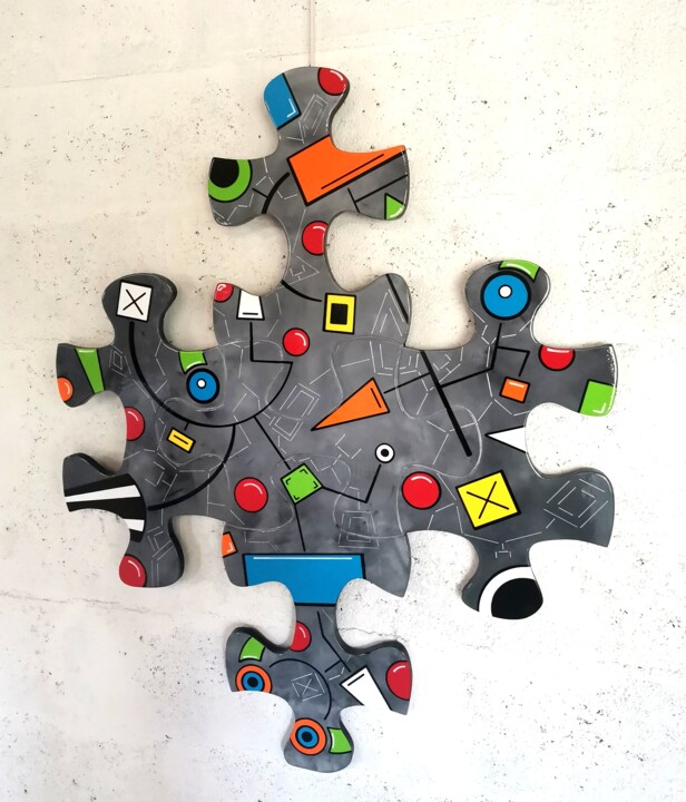 Sculpture titled "The circuit" by Rémy Demestre, Original Artwork, Acrylic